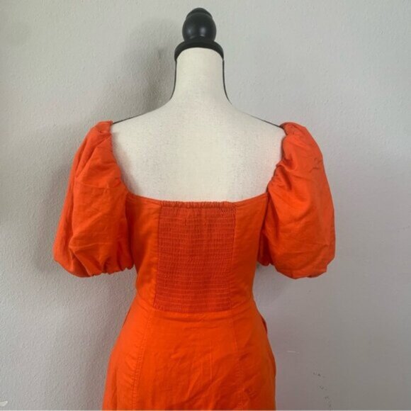 NWOT Banana Republic Bright Orange Midi Dress - Picture 10 of 14